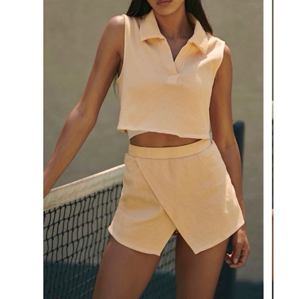 FP Movement Women's Orange Creamsicle Ribbed Wrap Skort Set Free People